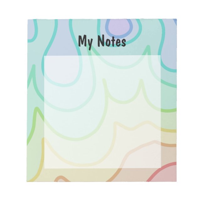 Farbenfroher Regenbogenpride Wiggle Notizblock (Vorderseite)