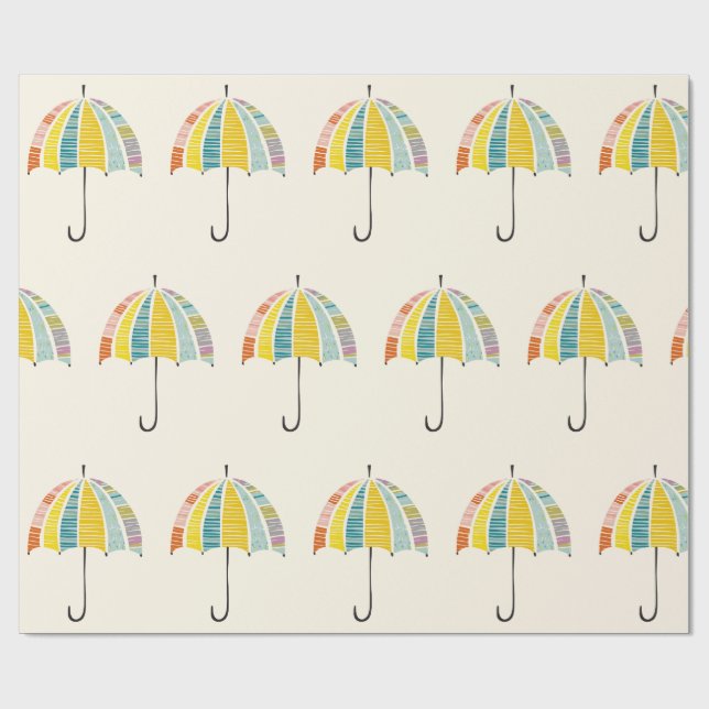 Farbenfroher Regenschirm - hell & fröhlich Regenta Geschenkpapier (Flach)