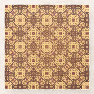 Farbenfroher Retro-Musterhintergrund Glasuntersetzer