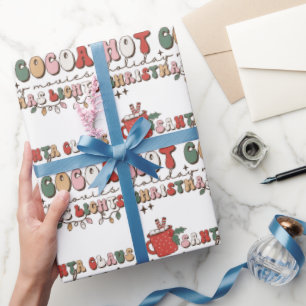 Farbenfroher Retro-Spaß zu Weihnachten Geschenkpapier