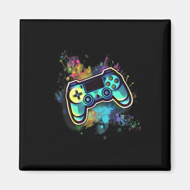 Farbenfroher Retro-Videospielcontroller für Männer Magnet (Vorne)