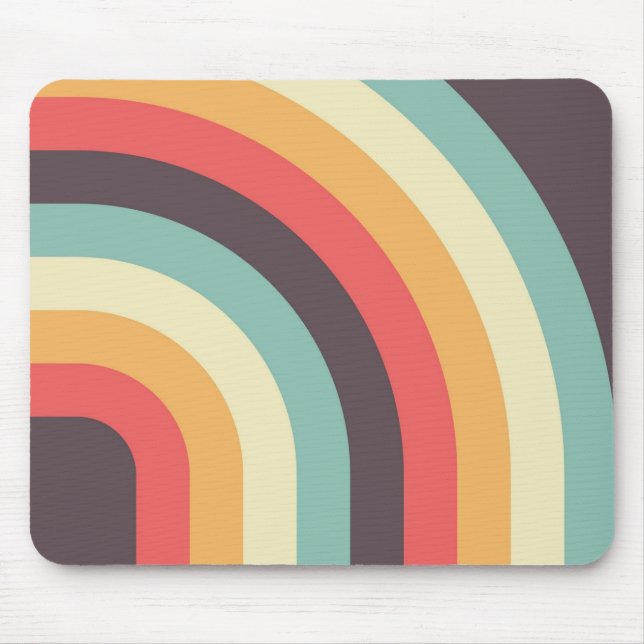 Farbenfroher Retrostreifen - 70er, 80er-Mousepad Mousepad (Vorne)