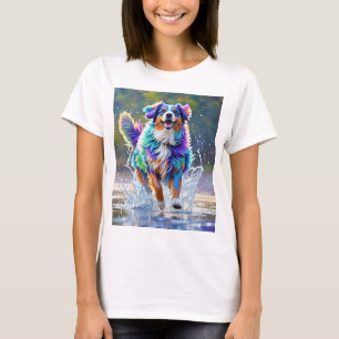 Farbenfroher riesiger glücklicher spielerischer lu T-Shirt