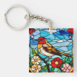 Farbenfroher Robin Schlüsselanhänger