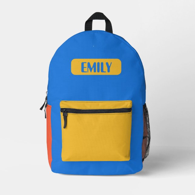 Farbenfroher Rucksack für Kinder - Personalisierte (Vorderseite)