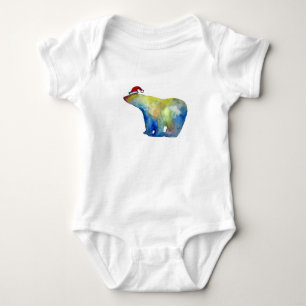 Farbenfroher Santa Bear Baby Jersey Bodysuit Strampler