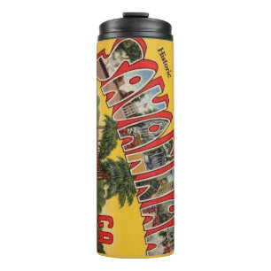 Farbenfroher Savannah Georgia Gruß Thermal Tumbler Thermosbecher