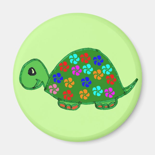 Farbenfroher Schildkrötenmagnet Magnet (Vorne)