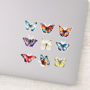 Farbenfroher Schmetterling-Sticker-Satz mit 9 Stüc Aufkleber
