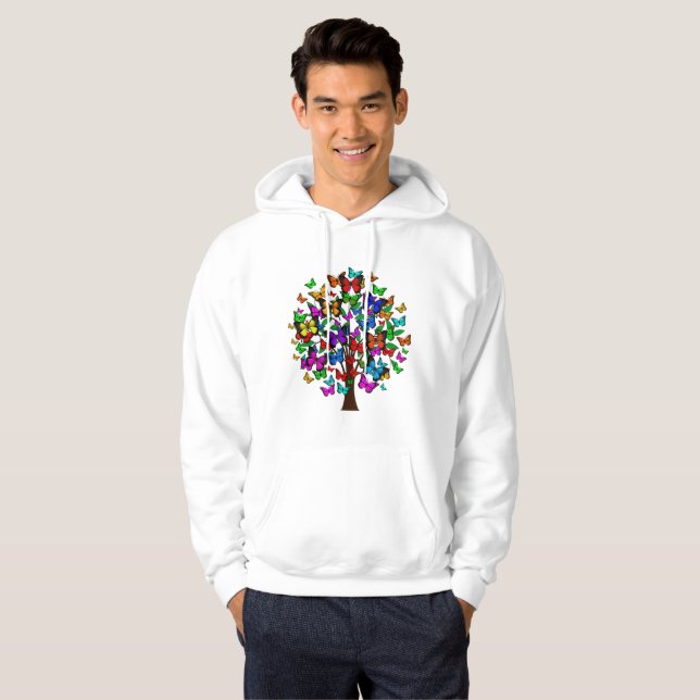 Farbenfroher Schmetterlingsbaum Hoodie (Vorne ganz)