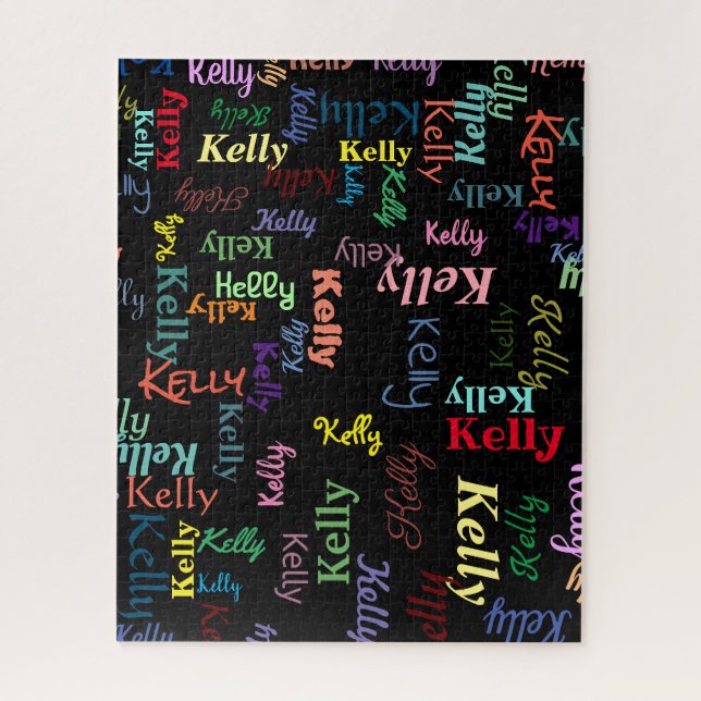 Farbenfroher Schwarzer Spaß - Mit Monogramm Heraus (Vertikal)