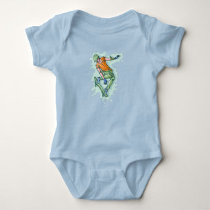 Farbenfroher Skater, lustige Illustration Baby Strampler