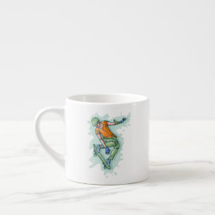 Farbenfroher Skater, lustige Illustration Espressotasse