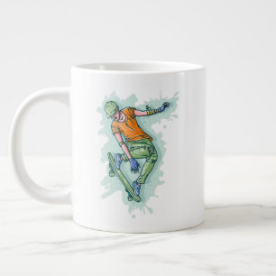 Farbenfroher Skater, lustige Illustration Jumbo-Tasse