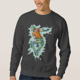 Farbenfroher Skater, lustige Illustration Sweatshirt