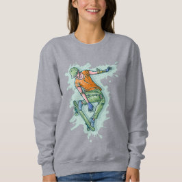 Farbenfroher Skater, lustige Illustration Sweatshirt