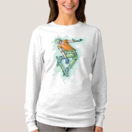 Farbenfroher Skater, lustige Illustration T-Shirt