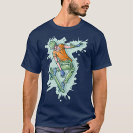 Farbenfroher Skater, lustige Illustration T-Shirt