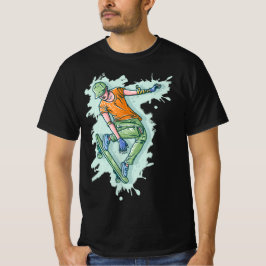 Farbenfroher Skater, lustige Illustration T-Shirt