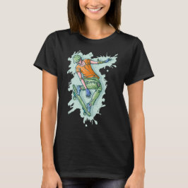 Farbenfroher Skater, lustige Illustration T-Shirt