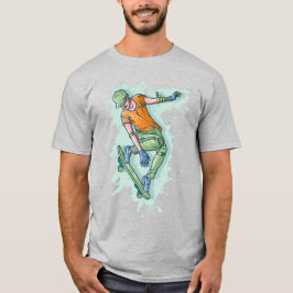 Farbenfroher Skater, lustige Illustration T-Shirt