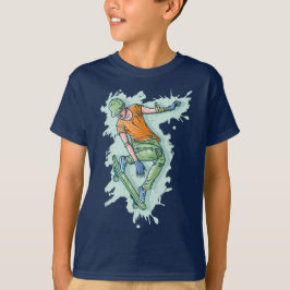 Farbenfroher Skater, lustige Illustration T-Shirt