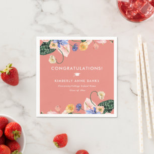 Farbenfroher Sommer Blumenladen Abschluss Napkins Serviette