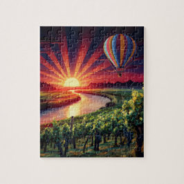 Farbenfroher Sonnenaufgang im Napa-Tal Heißluftbal