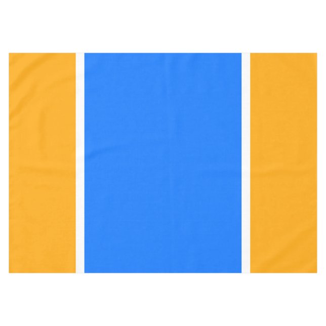 Farbenfroher Spaß Breite hellblaue, weiße, gelbe S Tischdecke (Vorderseite (Horizontal))
