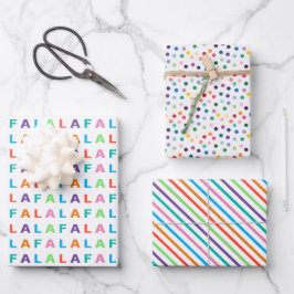 Farbenfroher Spaß FA LA LA URLAUBSSAISON Geschenkpapier Set