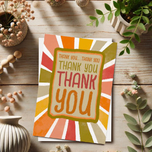 Farbenfroher Spaß froh Vielen Dank einfach gelb Dankeskarte