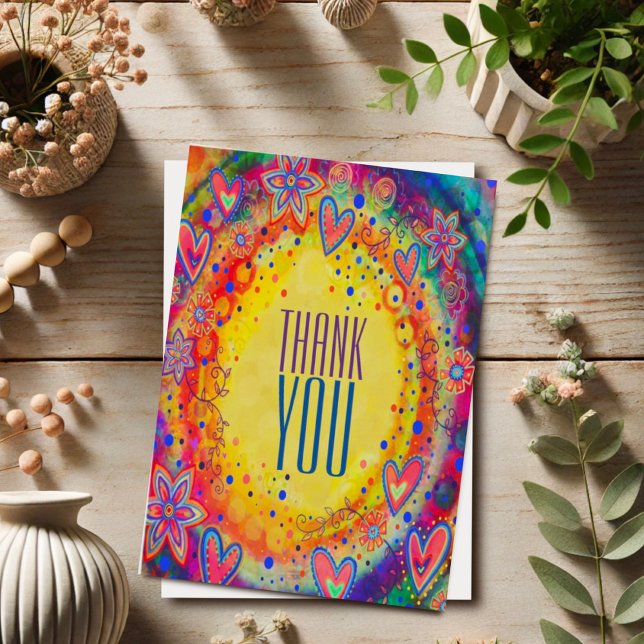 Farbenfroher Spaß fröhlich Danke Boho Yellow (Von Creator hochgeladen)