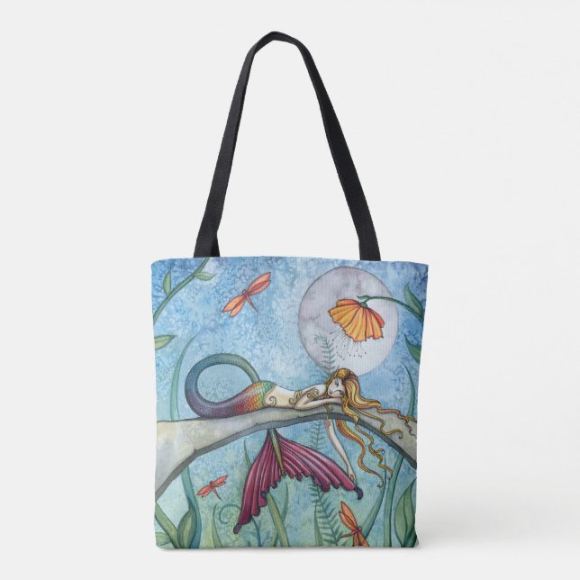Farbenfroher Spaß Meerjungfrau Art von Molly Harri Tasche (Rückseite)
