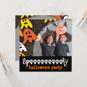 Farbenfroher Spaß Spooky Gespenster Kid's Hallowee Einladung