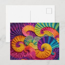 Farbenfroher Spiral-Hintergrund mit lebendiger Ene Postkarte
