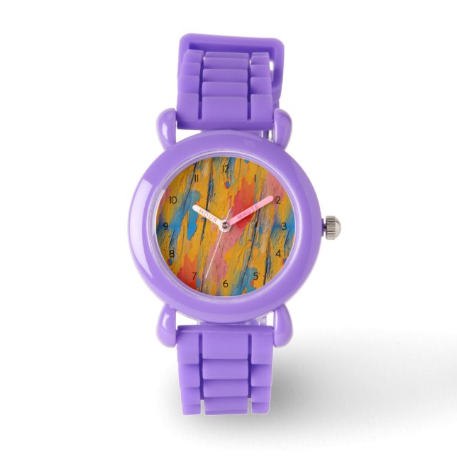 Farbenfroher Spritzer Armbanduhr (Vorderseite)