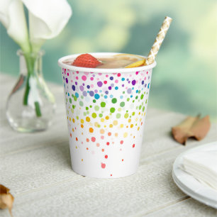 Farbenfroher Spritzer Feiern Pappbecher