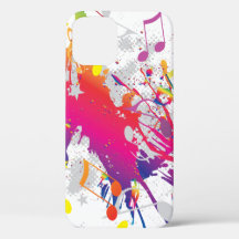 Farbenfroher Spritzer mit Musiknoten