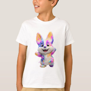 Farbenfroher Spritzfarben-Corgi-Welpe für Kinder T-Shirt