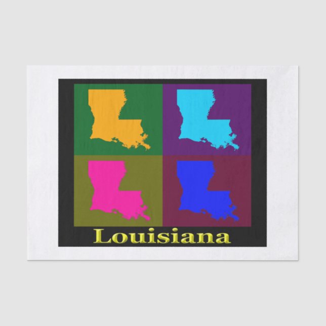 Farbenfroher Staat Louisiana Pop Seidenpapier (Vorderseite)