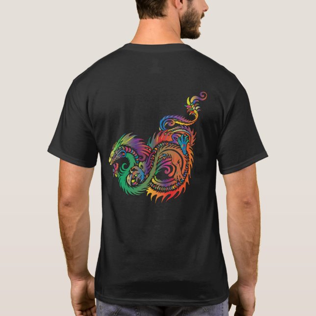 Farbenfroher Stammesdrache T-Shirt (Rückseite)