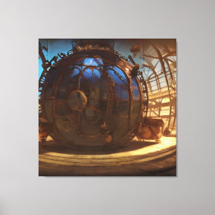 Farbenfroher Steam Punk Planet Leinwanddruck