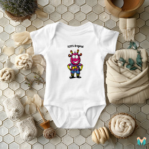 Farbenfroher Sternen-Alien-Kleinkind-Spaß Vibrant Baby Strampler
