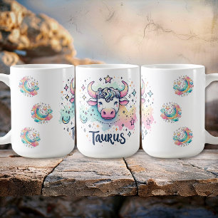 Farbenfroher Stier Stier-Zodiak Astrologie Kaffeetasse