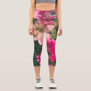 Farbenfroher Strauß von Blume Capri Leggings