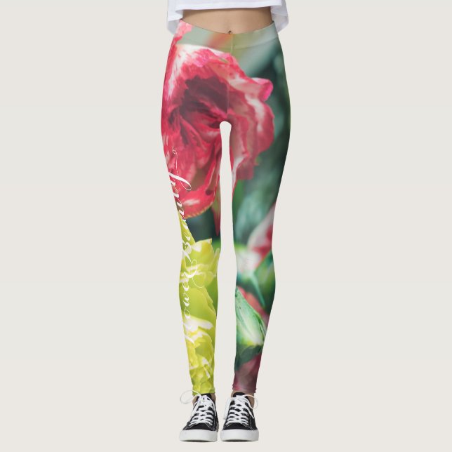 Farbenfroher Strauß von Blume Leggings (Vorderseite)