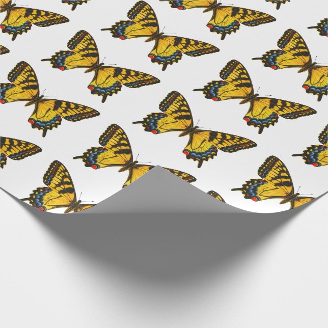 Farbenfroher, stylischer Schmetterling Geschenkpapier (Ecke)