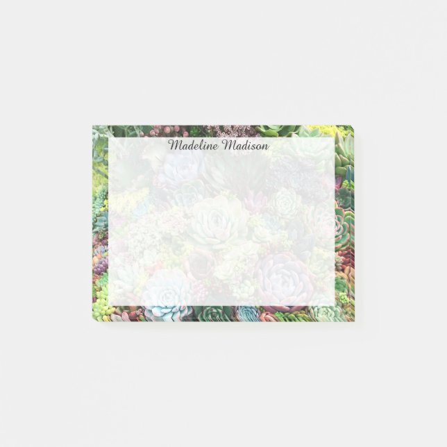 Farbenfroher, sukkultureller Garten Post-it Klebezettel (Vorderseite)