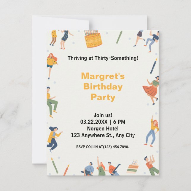 Farbenfroher Tanz und niedlicher Geburtstag (Vorderseite)