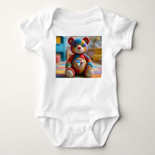 Farbenfroher Teddybär Baby Strampler